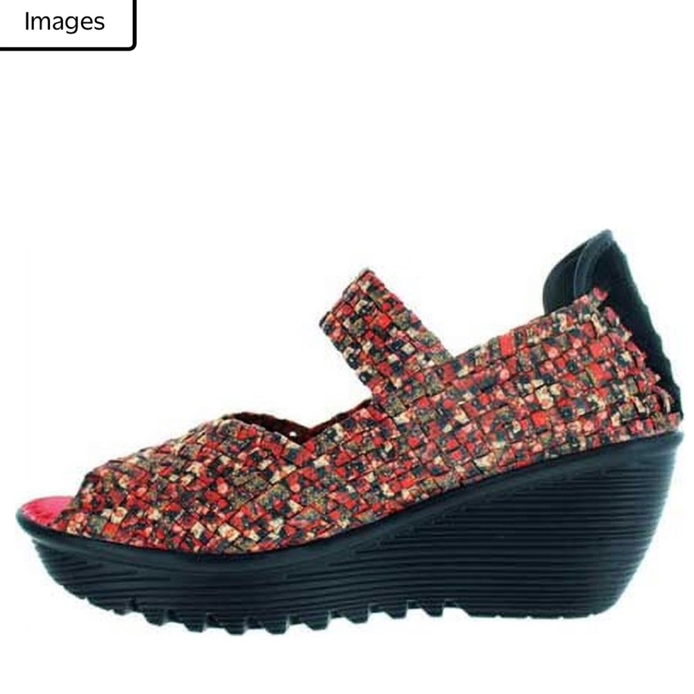 Womens Pumps Bernie Mev Halle Open-Toe Wedge Shoes With Memory